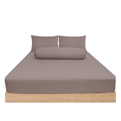Picture of ai by AKEMI Colourtone Collection Fitted Sheet Set | 100% MicroXT 700TC - Sand Brown (Super Single/Queen/King)