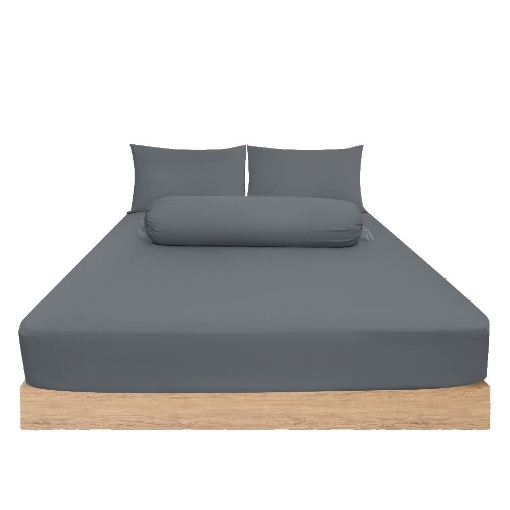 Picture of ai by AKEMI Colourtone Collection Fitted Sheet Set | 100% MicroXT 700TC - Aero Grey (Super Single/Queen/King)