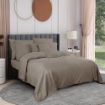 Picture of AKEMI Tencel Touch Clarity Fitted Sheet Set 900TC - Kirra Dusty Brown (Super Single/ Queen/ King)