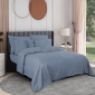 Picture of AKEMI Tencel Touch Clarity Quilt Cover Set 900TC - Kirra Skate Blue (Super Single/ Queen/ King)