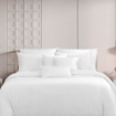 Picture of AKEMI TENCEL™ Lyocell Earnest Fitted Sheet Set 1200TC - Diedra White (Super Single/ Queen/ King)