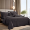 Picture of AKEMI TENCEL™ Lyocell Earnest Fitted Sheet Set 1200TC - Loreta Grey (Super Single/ Queen/ King)