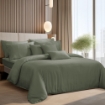 Picture of AKEMI TENCEL™ Lyocell Earnest Fitted Sheet Set 1200TC - Loreta Mossie Green (Super Single/ Queen/ King)