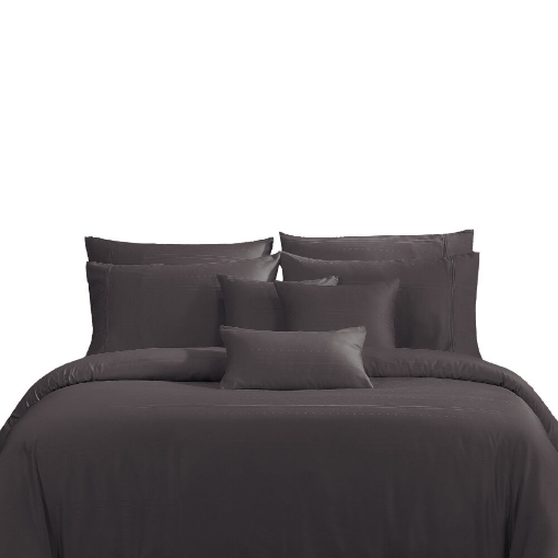Picture of AKEMI TENCEL™ Lyocell Earnest Quilt Cover Set 1200TC - Loreta Grey (Super Single/ Queen/ King)