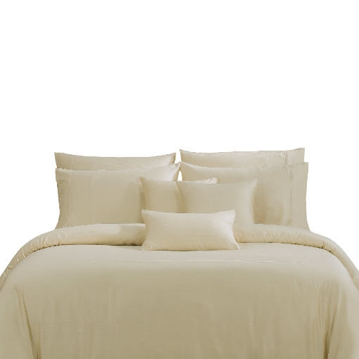 Picture of AKEMI TENCEL™ Lyocell Earnest Quilt Cover Set 1200TC - Loreta Corn Beige (Super Single/ Queen/ King)