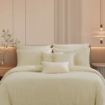 Picture of AKEMI TENCEL™ Lyocell Earnest Quilt Cover Set 1200TC - Loreta Corn Beige (Super Single/ Queen/ King)