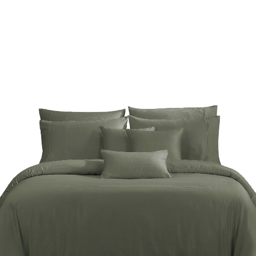 Picture of AKEMI TENCEL™ Lyocell Earnest Quilt Cover Set 1200TC - Loreta Mossie Green (Super Single/ Queen/ King)