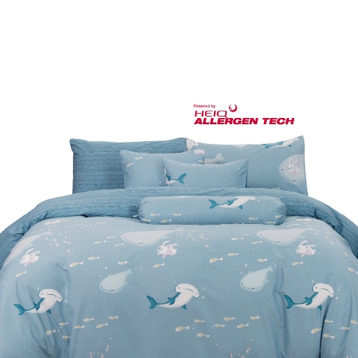 Picture of AKEMI Cotton Twill HeiQ Allergen Cheeky Cheeks Quilt Cover Set 850TC - Shark Diving (Super Single/ Queen/ King)
