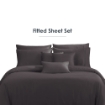 Picture of AKEMI TENCEL™ Lyocell Earnest Fitted Sheet Set 1200TC - Loreta Grey (Super Single/ Queen/ King)