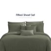 Picture of AKEMI TENCEL™ Lyocell Earnest Fitted Sheet Set 1200TC - Loreta Mossie Green (Super Single/ Queen/ King)
