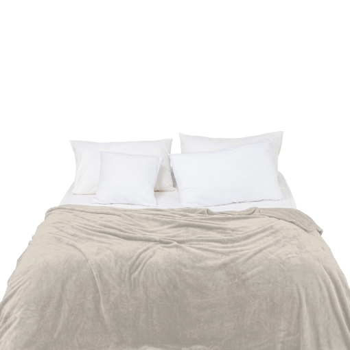 Picture of AKEMI Colourlush Flannel Blanket - Paddy Beige (150cm x 200cm)