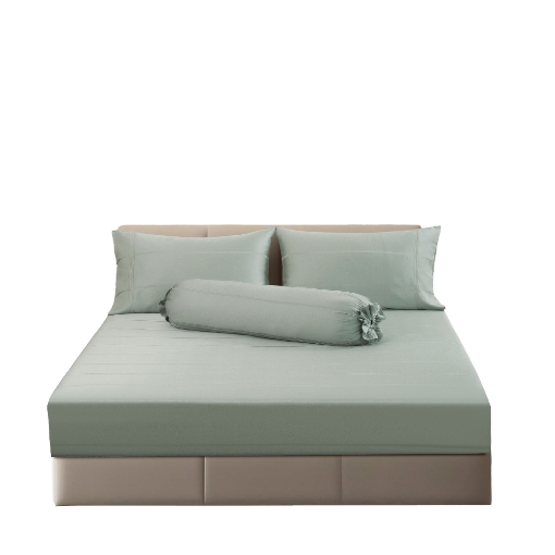 Picture of AKEMI TENCEL™ Lyocell Earnest Fitted Sheet Set 1200TC - Niobe Meadow Green (Super Single/ Queen/ King)