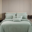 Picture of AKEMI TENCEL™ Lyocell Earnest Fitted Sheet Set 1200TC - Niobe Meadow Green (Super Single/ Queen/ King)