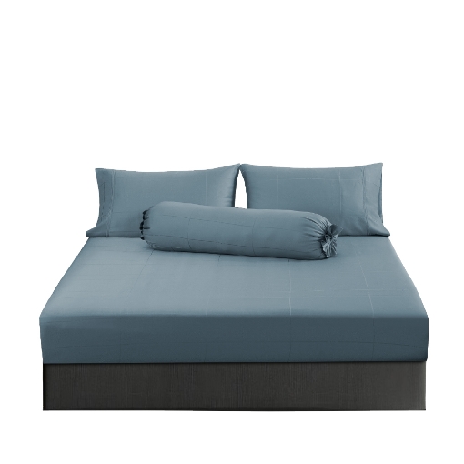 Picture of AKEMI TENCEL™ Lyocell Earnest Fitted Sheet Set 1200TC - Perrie Azure Blue (Super Single/ Queen/ King)