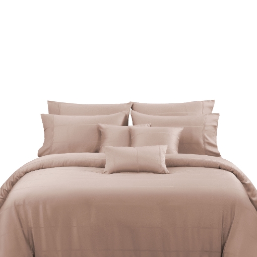 Picture of AKEMI TENCEL™ Lyocell Earnest Quilt Cover Set 1200TC - Niobe Maple Coral (Super Single/ Queen/ King)