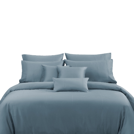 Picture of AKEMI TENCEL™ Lyocell Earnest Quilt Cover Set 1200TC - Perrie Azure Blue (Super Single/ Queen/ King)