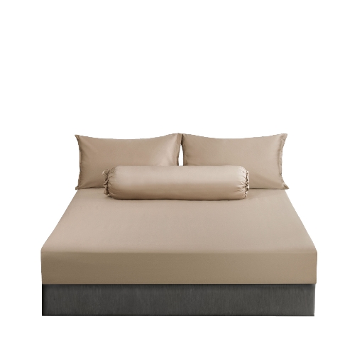 Picture of AKEMI TENCEL™ Touch Colour Elegance Fitted Sheet Set 1250TC - Rosewood Brown (Super Single/ Queen/ King)