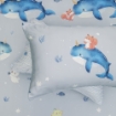Picture of AKEMI TENCEL™ Lyocell Tickle Fun Fitted Sheet Set 900TC - Narwhal Dream (Super Single/Queen/King)