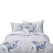 Picture of AKEMI TENCEL™ Lyocell Tickle Fun Quilt Cover Set 900TC - Narwhal Dream (Super Single/Queen/King)