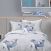 Picture of AKEMI TENCEL™ Lyocell Tickle Fun Quilt Cover Set 900TC - Narwhal Dream (Super Single/Queen/King)