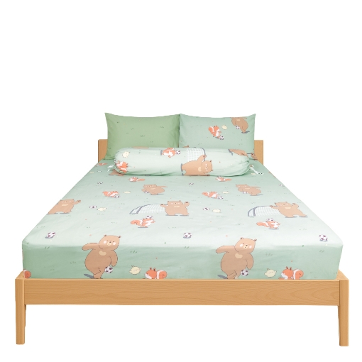 Picture of AKEMI Cotton Essentials Jovial Kids Fitted Sheet Set 600TC - Kids Soccer Day (Super Single/ Queen/ King)