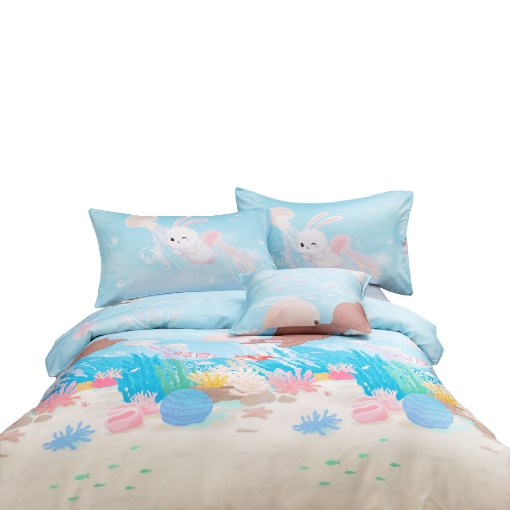 Picture of AKEMI TENCEL™ Lyocell Tickle Fun Quilt Cover Set 900TC - Swim Together (Super Single/Queen/King)
