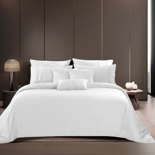 Picture of AKEMI Home Wellness TENCEL™ Lyocell Quilt Cover Set 1200TC - Surrey Snow White (Queen/King)