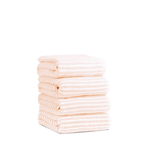 Picture of AKEMI Home Wellness Stripes Cotton Bath Towel - Sally Cream Tan (68cm x 138cm)