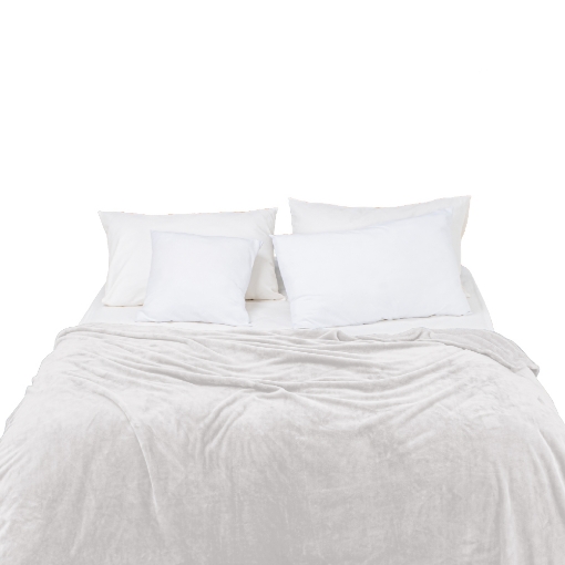 Picture of AKEMI Colourlush Flannel Blanket - Brilliant White (150cm x 200cm)