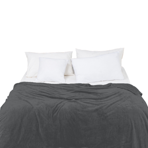 Picture of AKEMI Colourlush Flannel Blanket - Onyx Grey (150cm x 200cm)