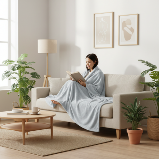 Picture of AKEMI Colourlush Flannel Blanket - Dreamy Ash (150cm x 200cm)