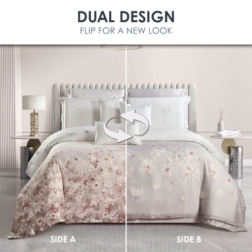 Picture of AKEMI TENCEL™ Lyocell Virtuous Quilt Cover Set | 1300TC - Rowena (Super Single/Queen/King)