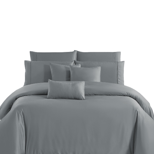 Picture of AKEMI Lyocell Colour Radiant Quilt Cover Set 900TC - Steel Grey (Super Single/ Queen/ King)