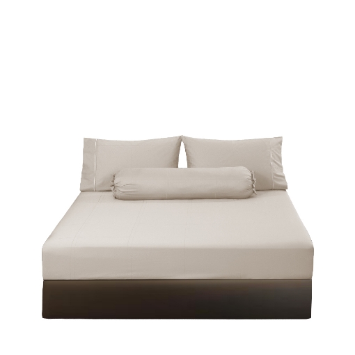 Picture of AKEMI Cotton Sateen Affinity Fitted Sheet Set | 100% Cotton - Shine 1200TC - Enya Hint Grey (Super Single/Queen/King)