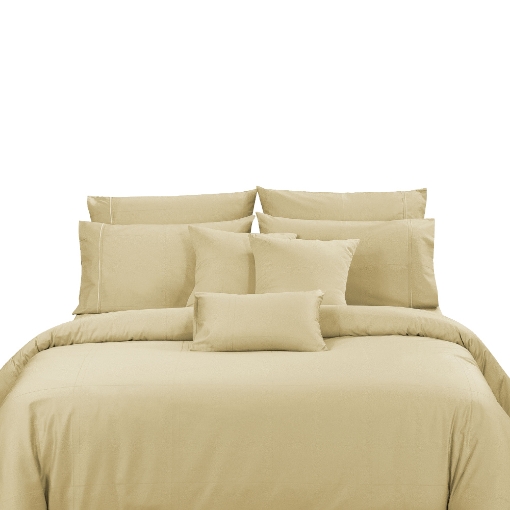 Picture of AKEMI Cotton Sateen Affinity Quilt Cover Set | 100% Cotton 1200TC - Shine - Enya Vintage Gold (Super Single/Queen/King)