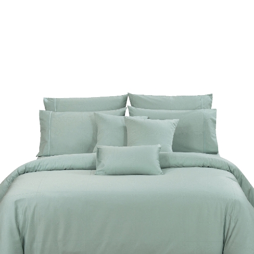 Picture of AKEMI Cotton Sateen Affinity Quilt Cover Set | 100% Cotton 1200TC - Shine - Voyage Blue (Super Single/Queen/King)