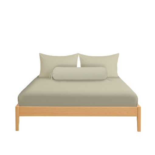 Picture of AKEMI Cotton Essentials Colour Home Divine Fitted Sheet Set 600TC - Beachside Vanilla (Super Single/Queen)