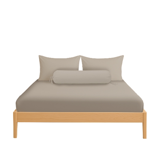 Picture of AKEMI Cotton Essentials Colour Home Divine Fitted Sheet Set 600TC - Sunset Taupe (Super Single/Queen)