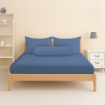 Picture of AKEMI Cotton Essentials Colour Home Divine Fitted Sheet Set 600TC - Harbor Blue (Super Single/Queen)