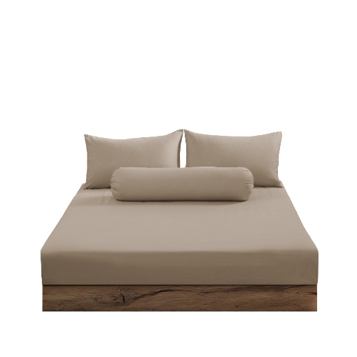 Picture of ai by AKEMI Colourkissed Collection Fitted Sheet Set | 100% MicroXT 700TC - Walnut Brown (Super Single/Queen/King)