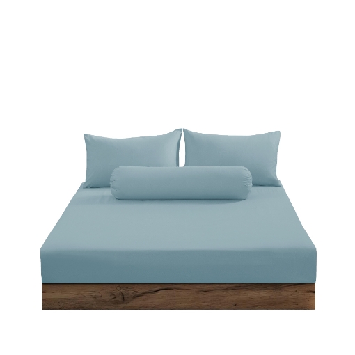 Picture of ai by AKEMI Colourkissed Collection Fitted Sheet Set | 100% MicroXT 700TC - Arctic Blue (Super Single/Queen/King)