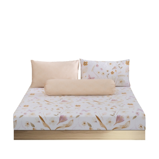 Picture of AKEMI Cotton Twill Adore Fitted Sheet Set | 100% Cotton 850TC - Fiore (Super Single/ Queen/ King)