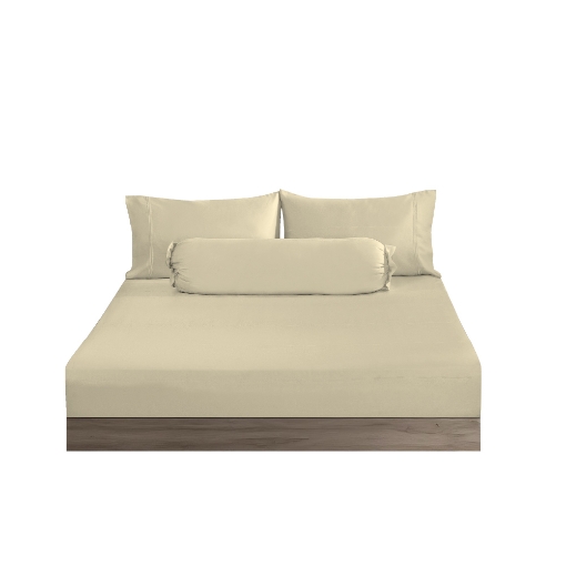 Picture of AKEMI TENCEL™ Lyocell Earnest Fitted Sheet Set 1200TC - Dutton Butter Cream (Super Single/ Queen/ King)