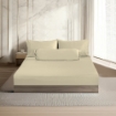 Picture of AKEMI TENCEL™ Lyocell Earnest Fitted Sheet Set 1200TC - Dutton Butter Cream (Super Single/ Queen/ King)