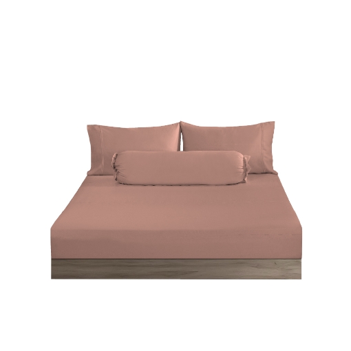 Picture of AKEMI TENCEL™ Lyocell Earnest Fitted Sheet Set 1200TC - Dutton Clay Rose (Super Single/ Queen/ King)