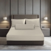 Picture of AKEMI TENCEL™ Lyocell Earnest Fitted Sheet Set 1200TC - Archie Warm Beige (Super Single/ Queen/ King)