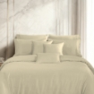 Picture of AKEMI TENCEL™ Lyocell Earnest Quilt Cover Set 1200TC - Dutton Butter Cream (Super Single/ Queen/ King)