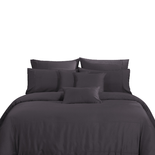 Picture of AKEMI TENCEL™ Lyocell Earnest Quilt Cover Set 1200TC - Archie Grey (Super Single/ Queen/ King)