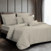 Picture of AKEMI TENCEL™ Lyocell Earnest Quilt Cover Set 1200TC - Archie Warm Beige (Super Single/ Queen/ King)