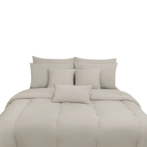 Picture of ai by AKEMI Colourtone Collection Comforter Set | 100% MicroXT 700TC - Dawn Beige (Super Single/Queen/King)